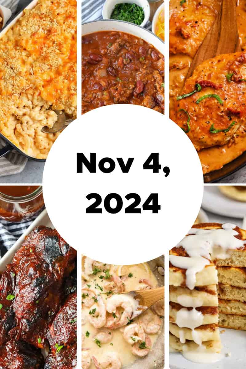 Weekly Meal Plan Nov 4, 2024