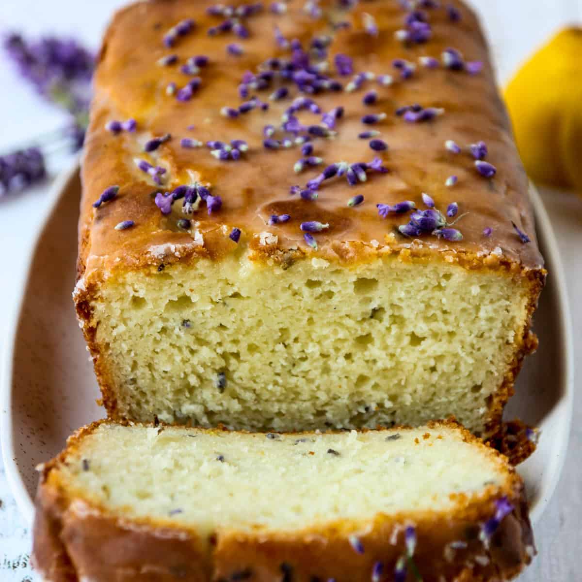 Lemon Lavender Cake (Lemon Glazed)