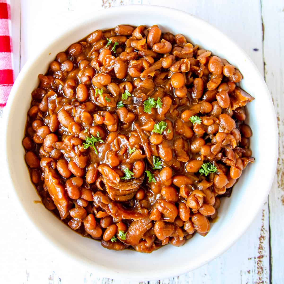 Slow Cooker Baked Beans- Boston Baked Beans