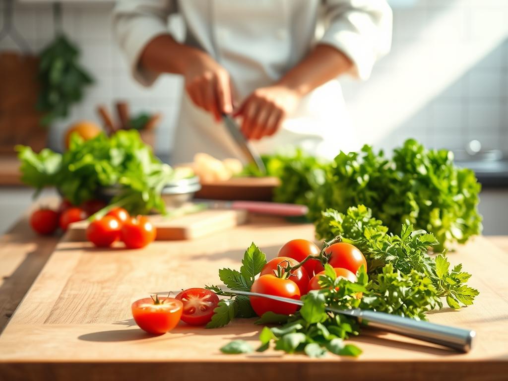 Cooking with fresh ingredients